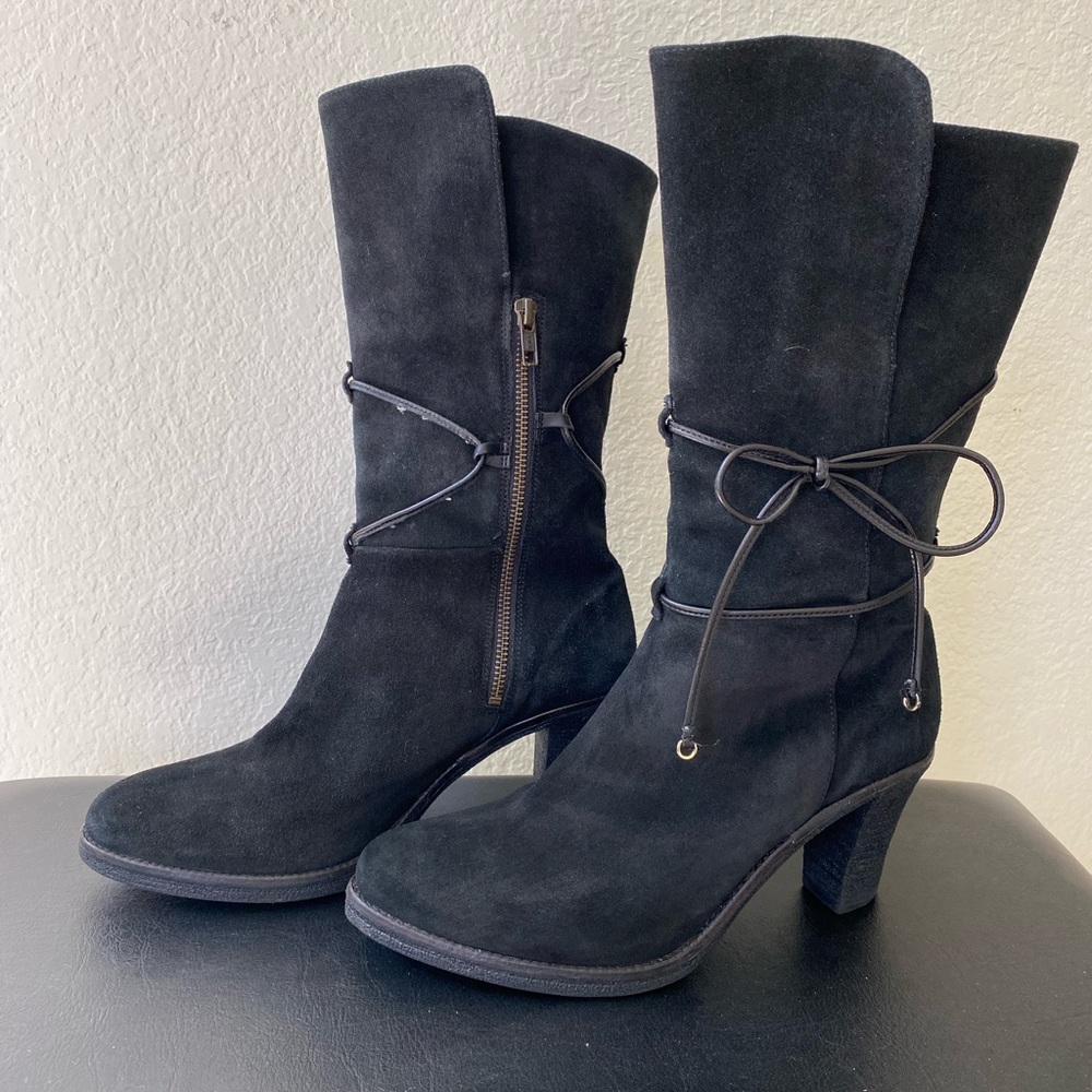 Johnston & Murphy Black Suede Boots Size 10
